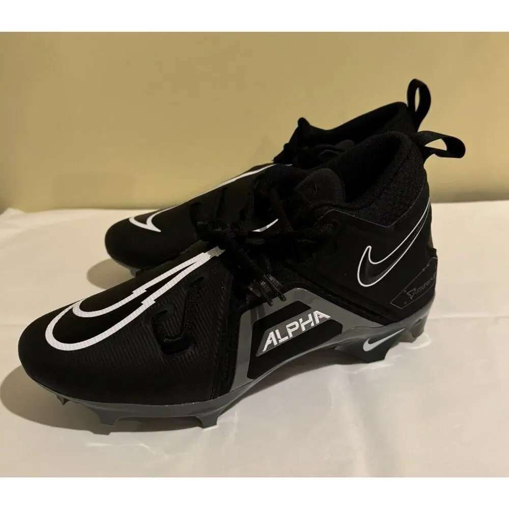 Nike Alpha Menace Pro 3 NEW! Black White Gray Football Cleats Mens 11.5 - Picture 6 of 9